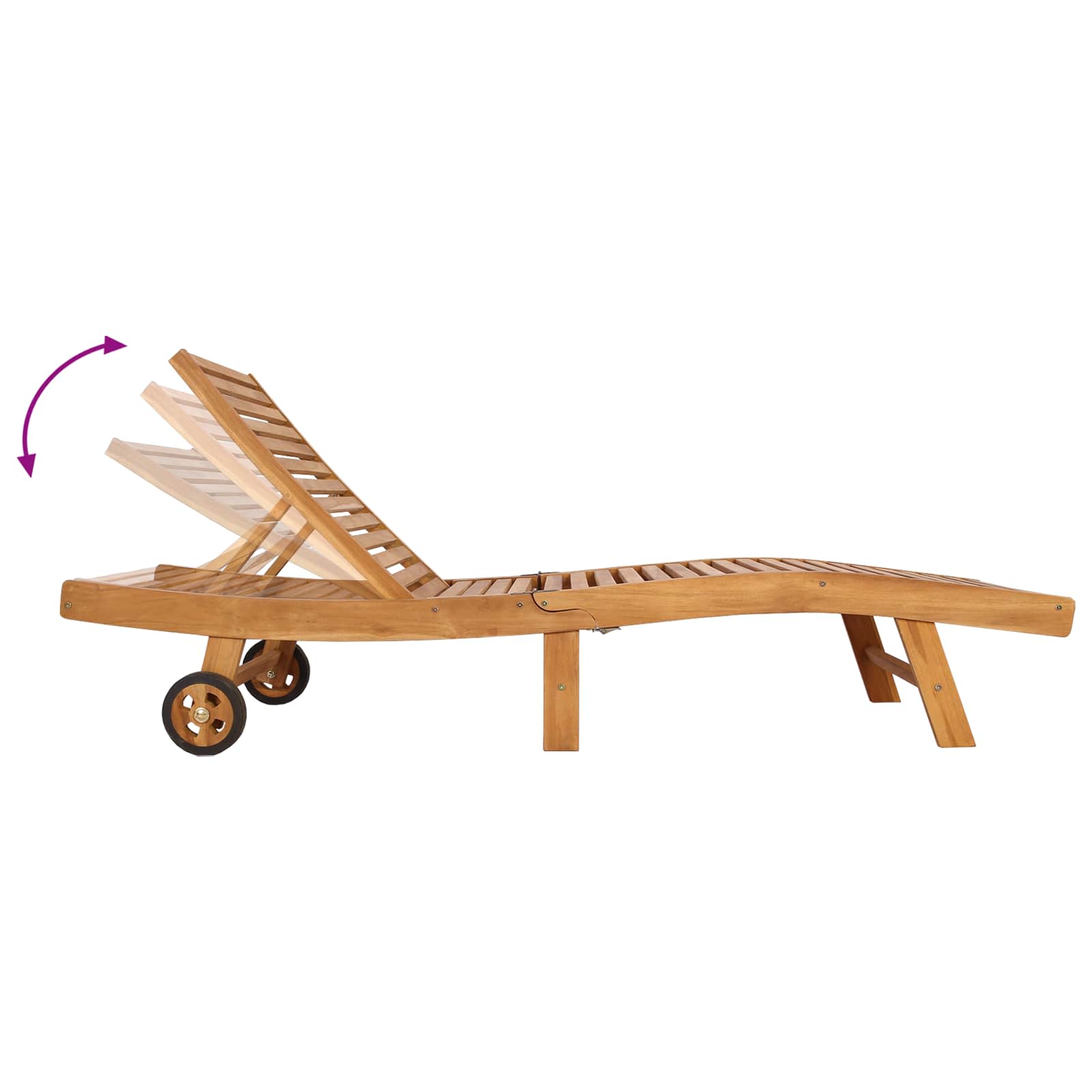Sonnenliege Braun Massivholz Teak