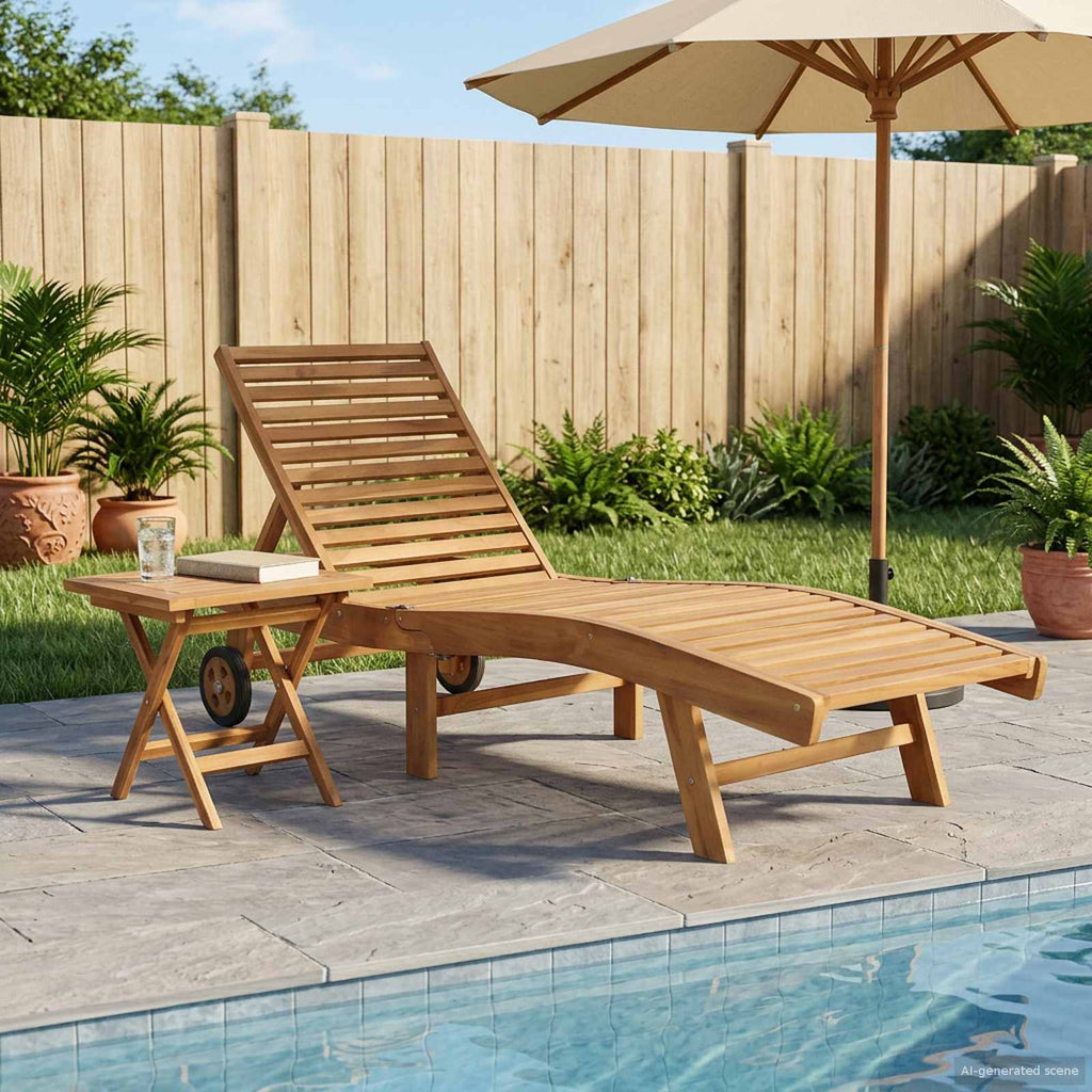 Sonnenliege 2 pcs Braun Massivholz Teak