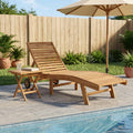 Sonnenliege 2 pcs Braun Massivholz Teak