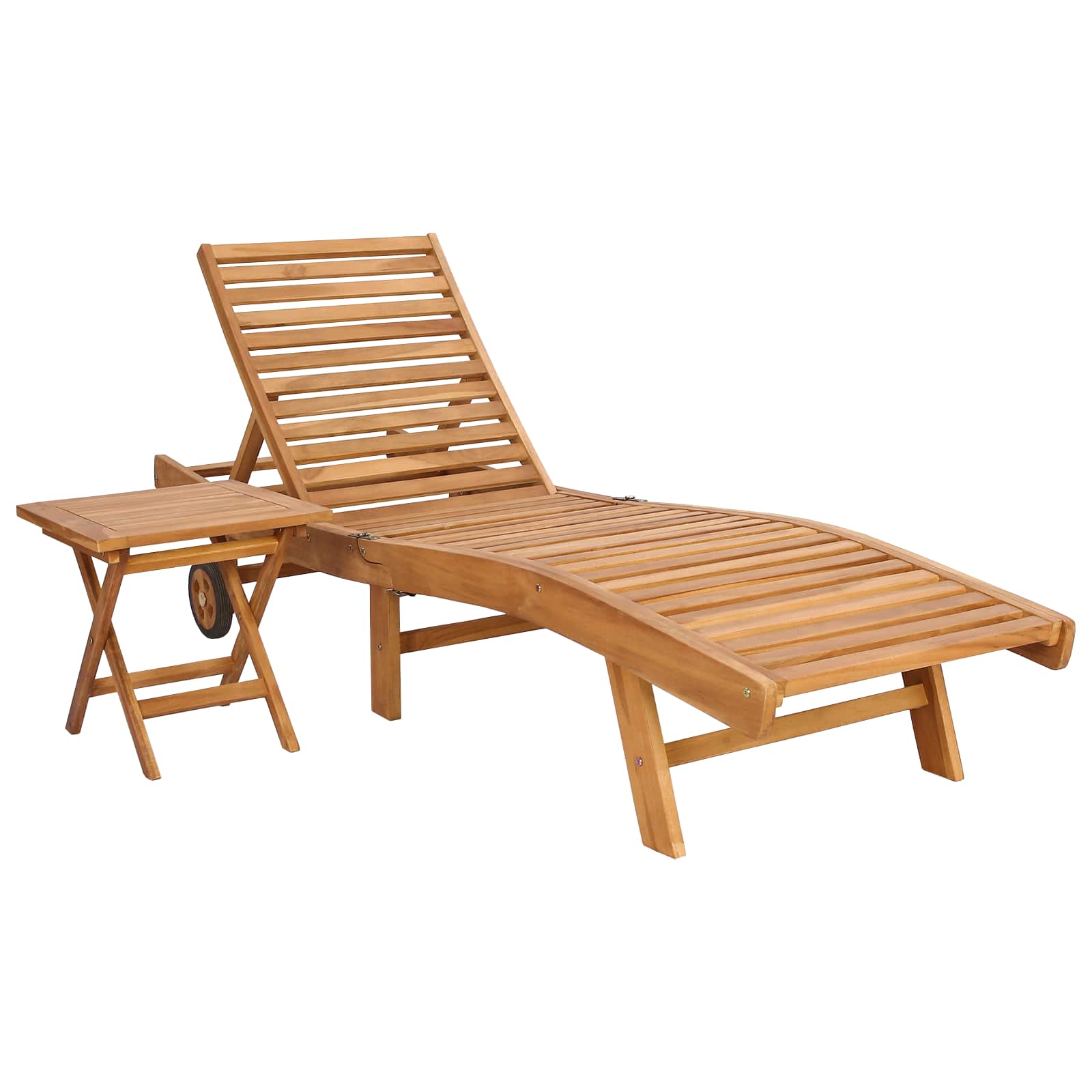 Sonnenliege 2 pcs Braun Massivholz Teak