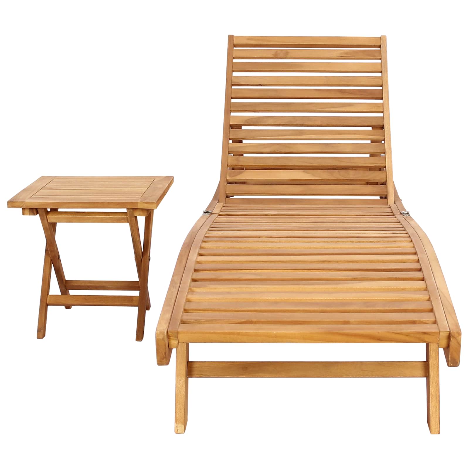 Sonnenliege 2 pcs Braun Massivholz Teak