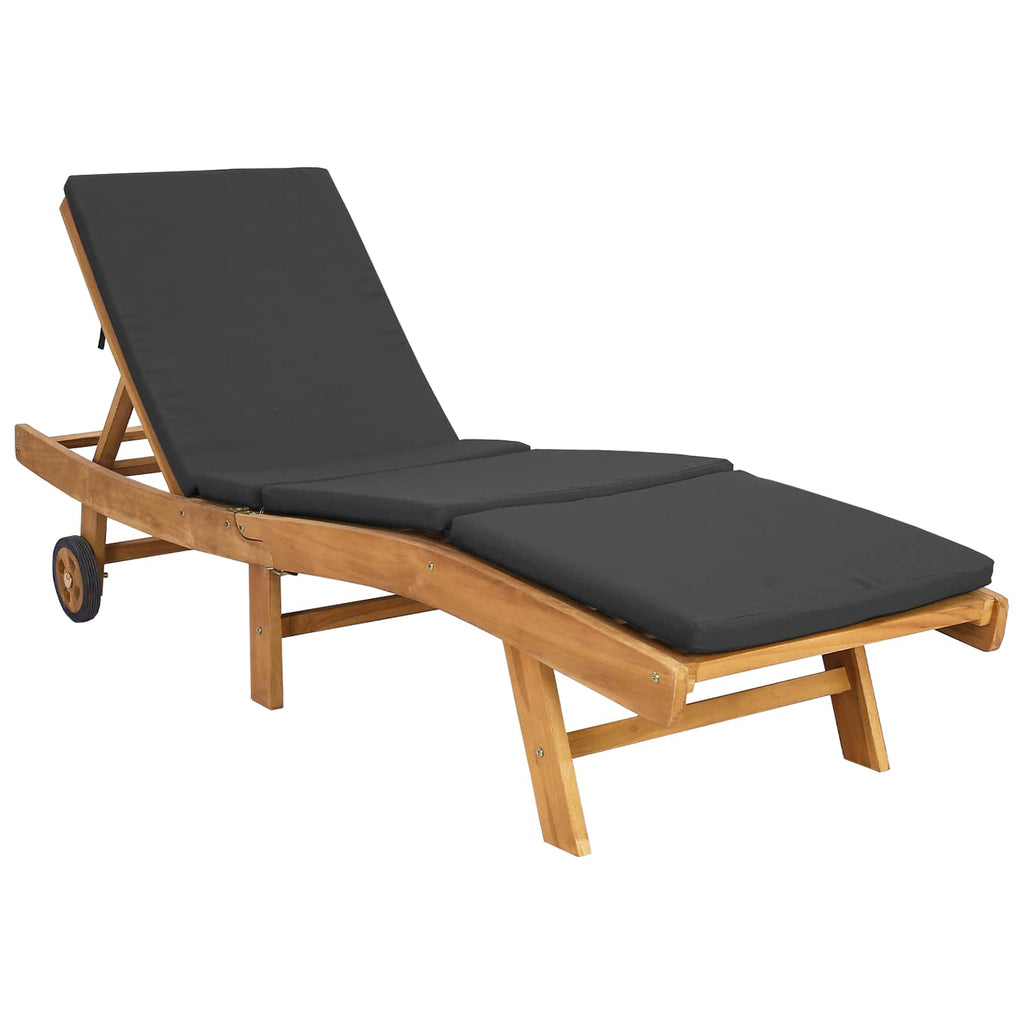 Sonnenliege Braun und Dunkelgrau Polyester