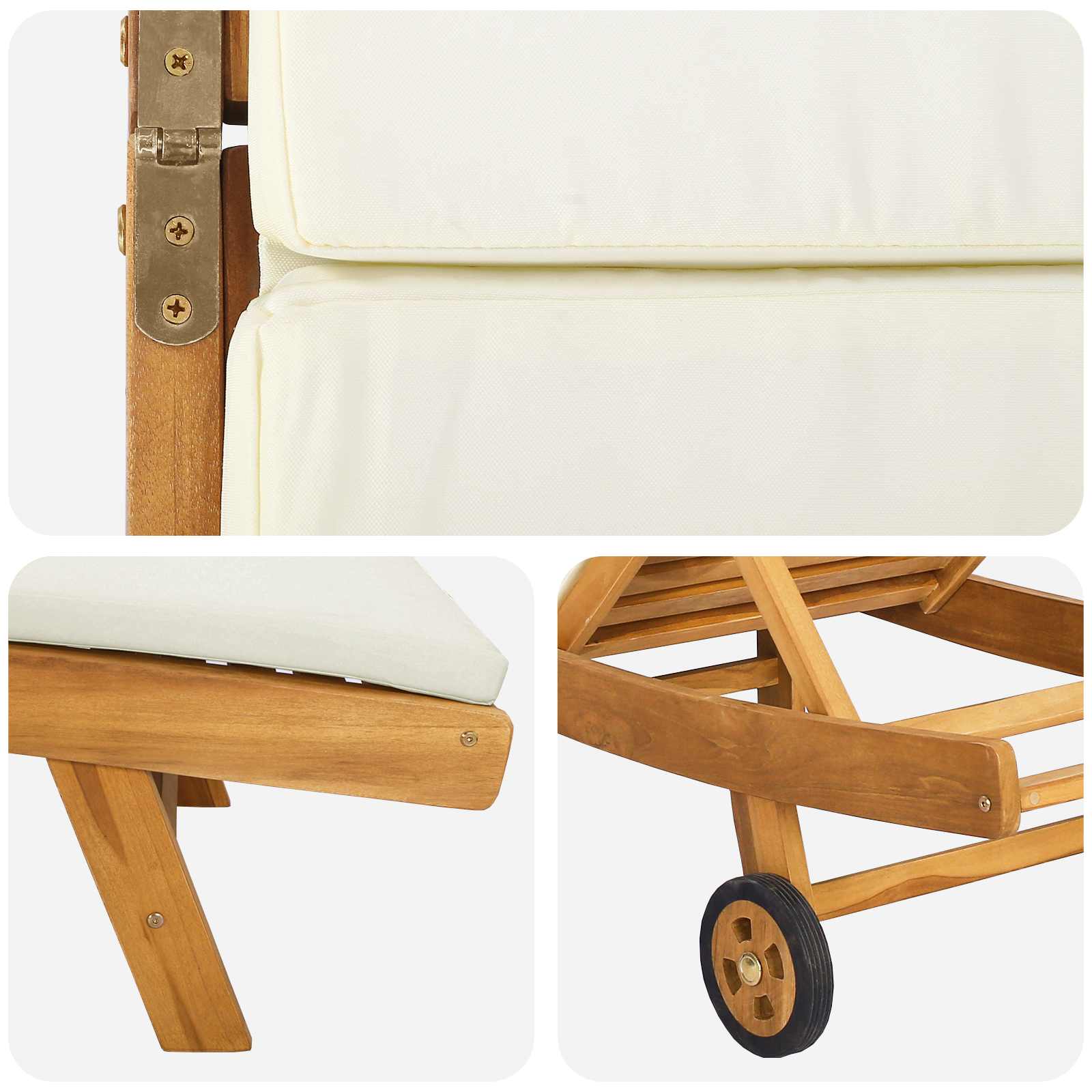 Sonnenliege Braun und Creme Polyester