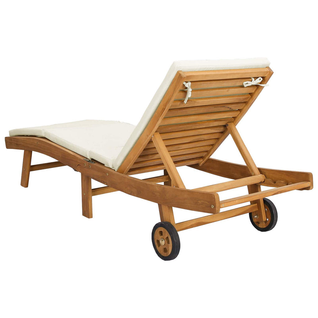 Sonnenliege Braun und Creme Polyester