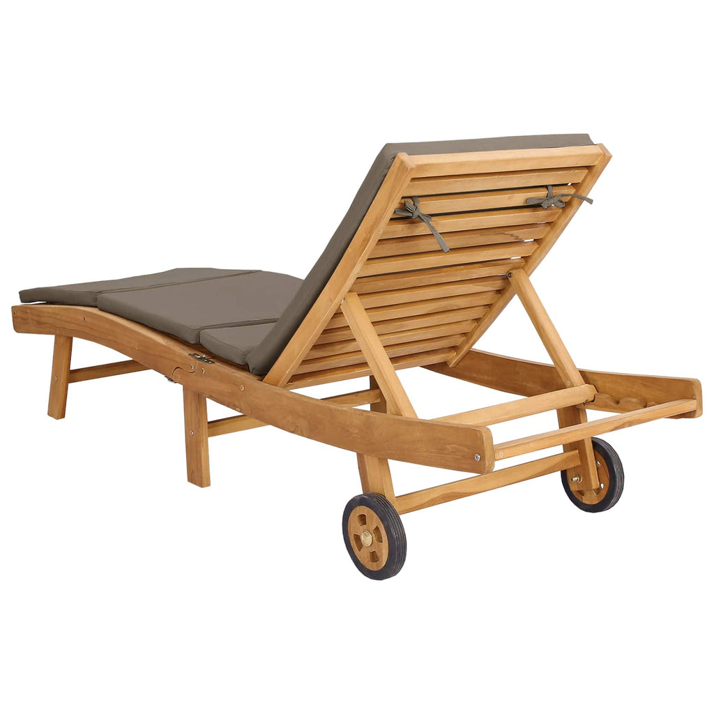 Sonnenliege Braun und Taupe Polyester