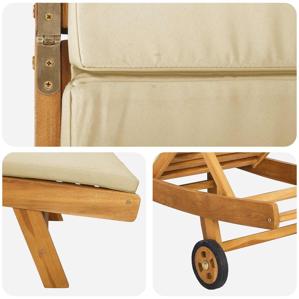 Sonnenliege Braun und Beige Polyester