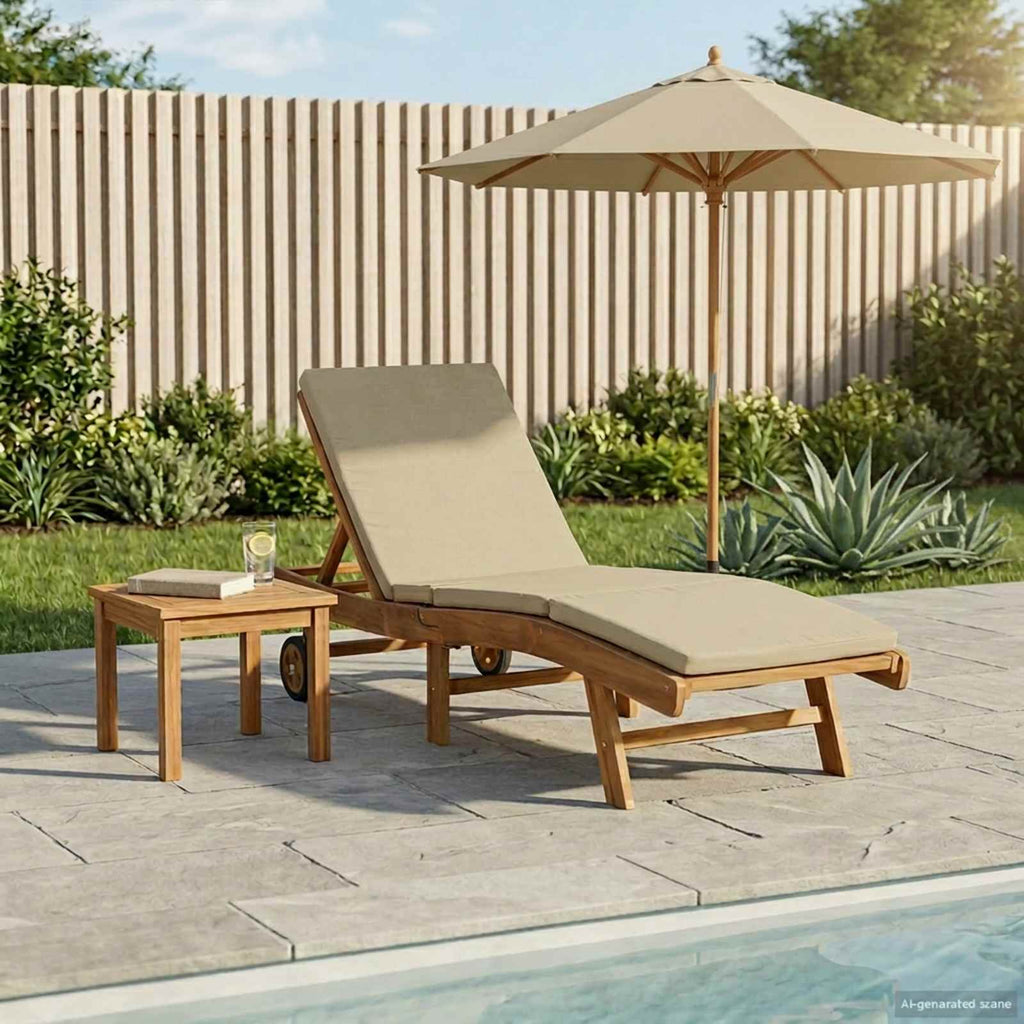 Sonnenliege Braun und Beige Polyester