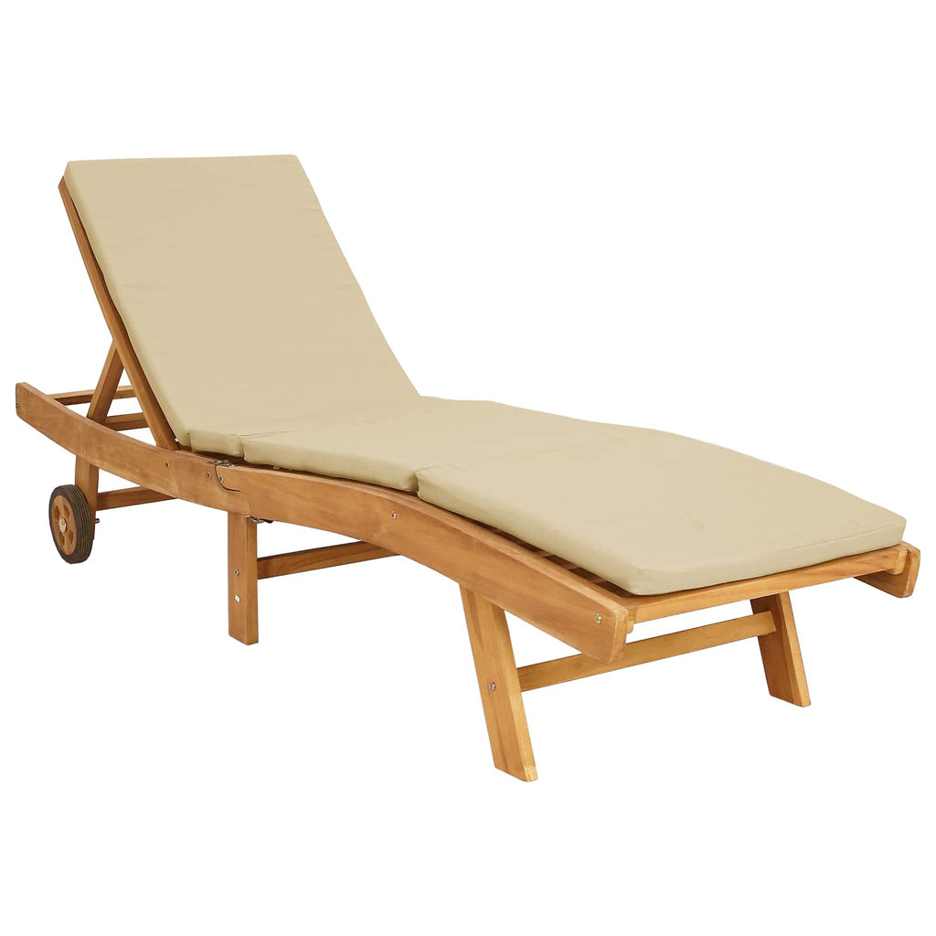 Sonnenliege Braun und Beige Polyester