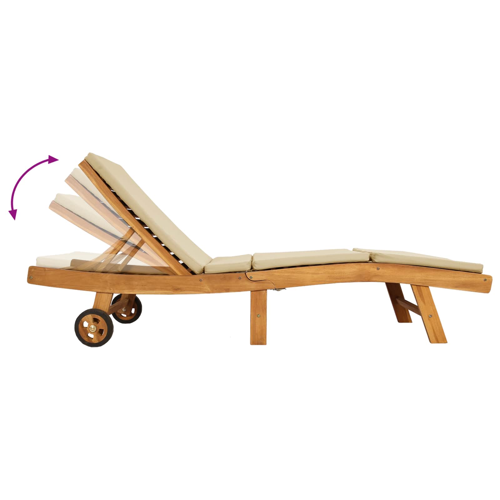 Sonnenliege Braun und Beige Polyester