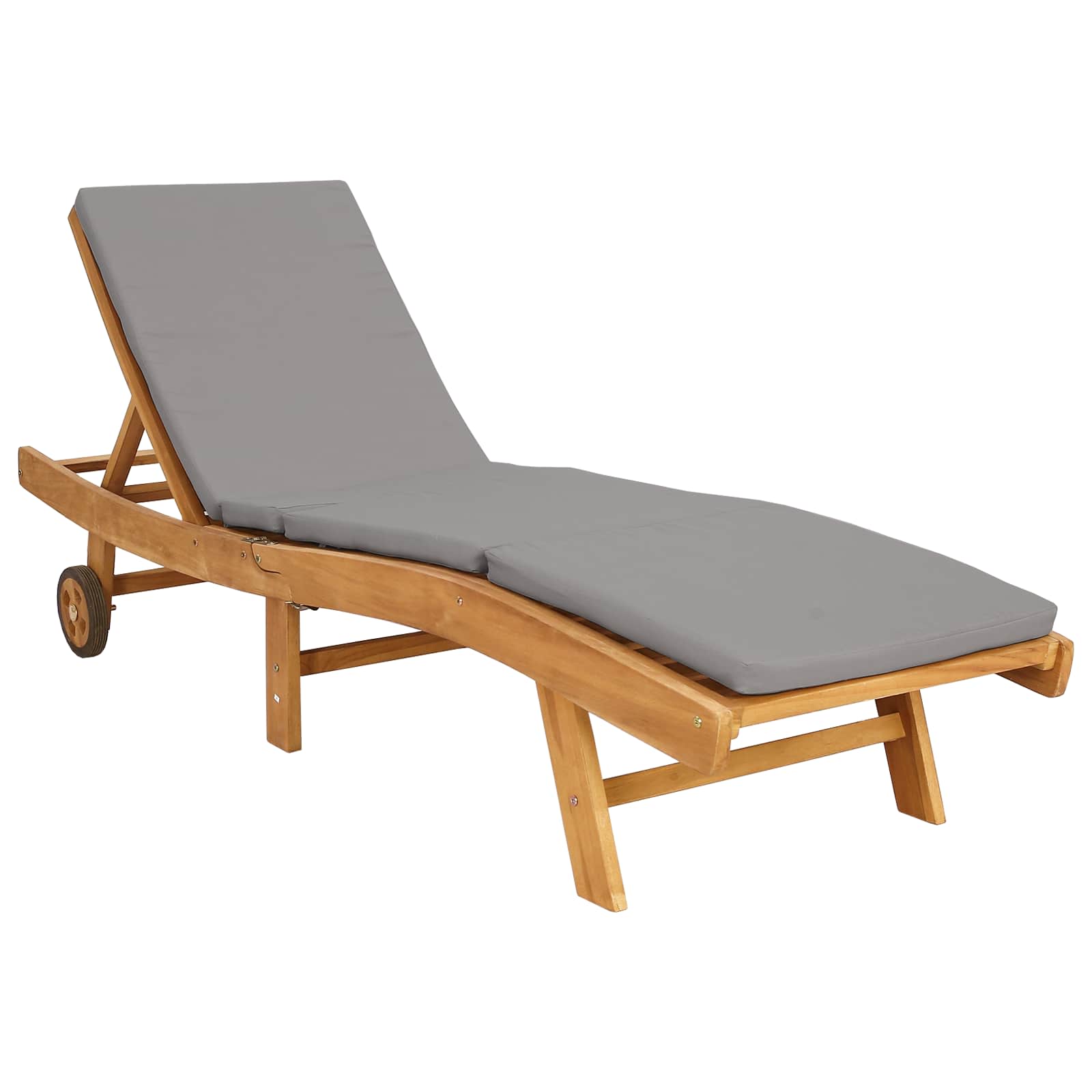 Sonnenliege Braun und Hellgrau Polyester