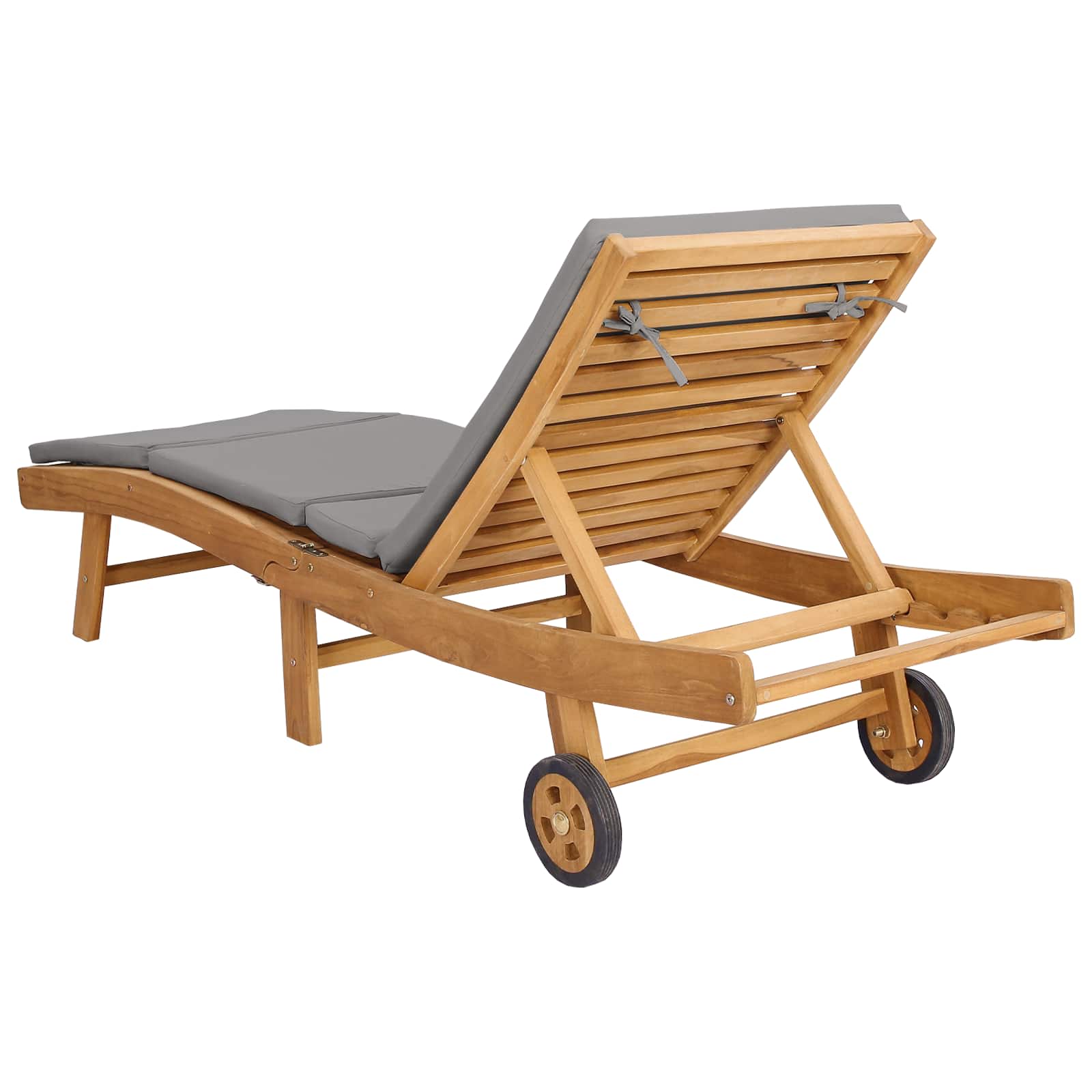 Sonnenliege Braun und Hellgrau Polyester