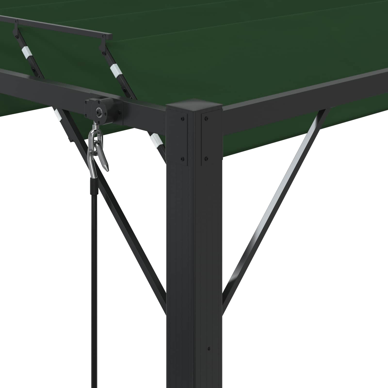 Gazebo mit Lamellen-Dach 3 x 3 x 2,14 m Grün