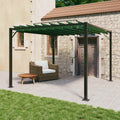 Gazebo mit Lamellen-Dach 3 x 3 x 2,14 m Grün