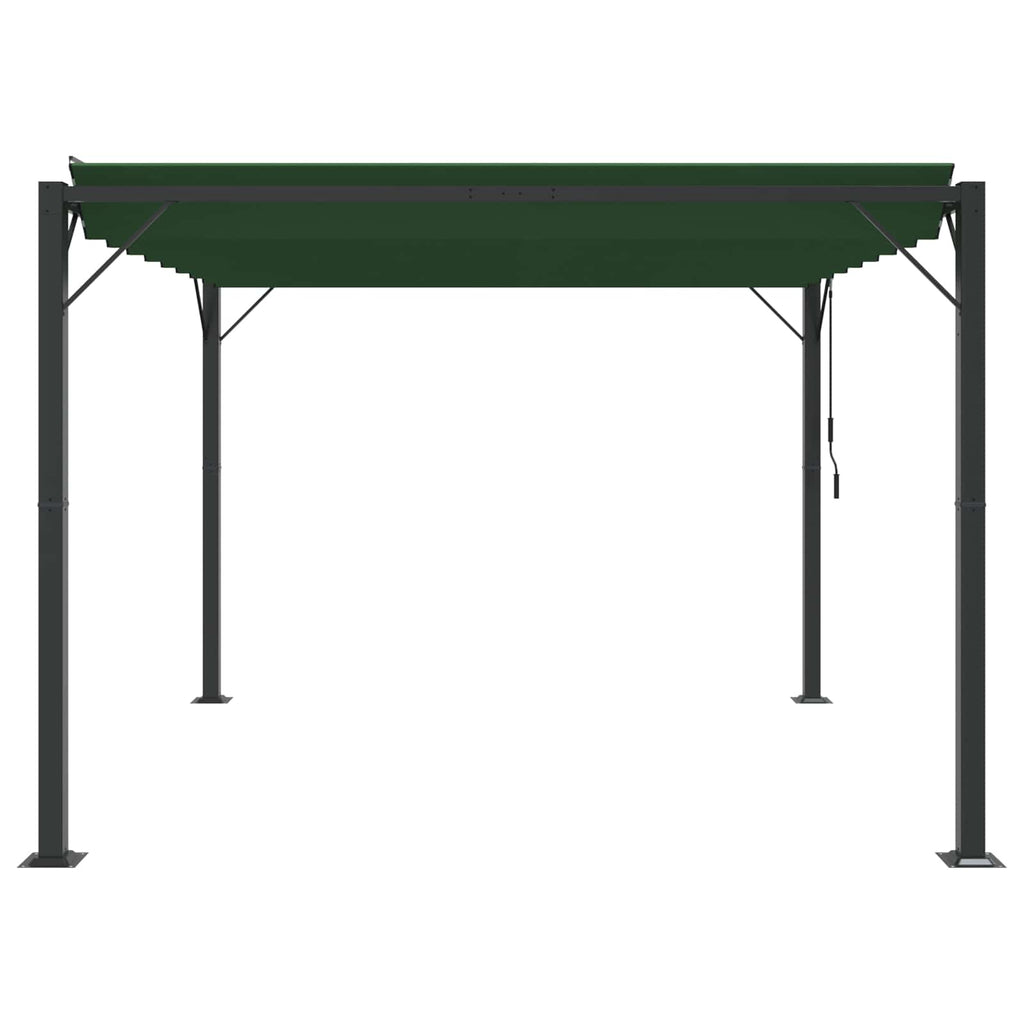 Gazebo mit Lamellen-Dach 3 x 3 x 2,14 m Grün