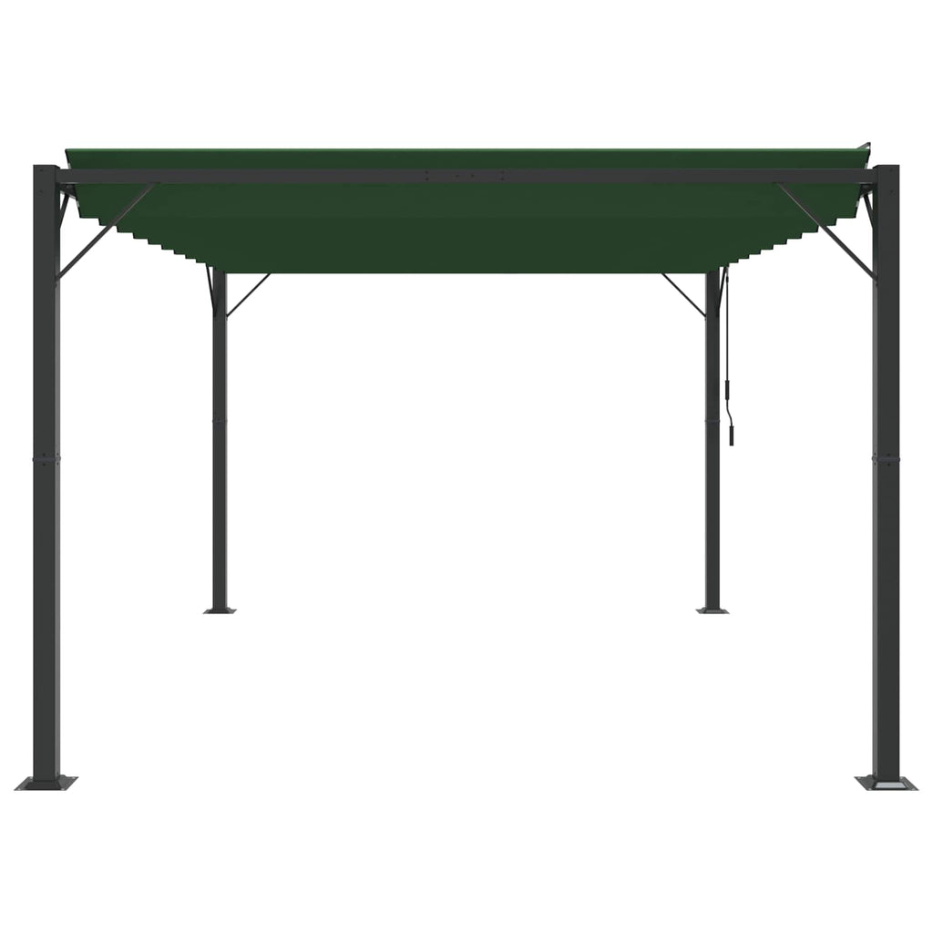 Gazebo mit Lamellen-Dach 3 x 4 x 2,14 m Grün