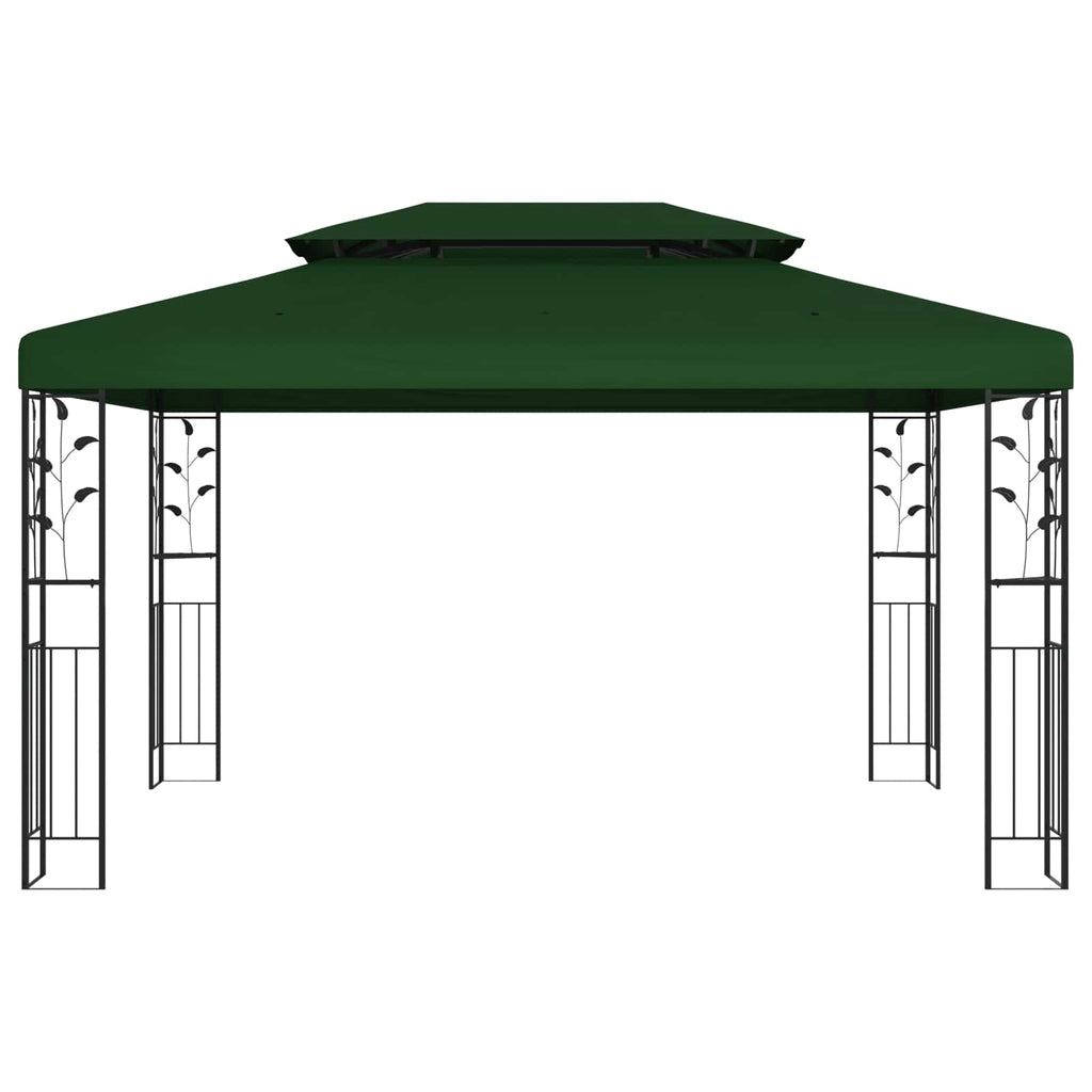 Pavillon 3,97 x 2,96 x 2,68 m Grün Polyester und Stahl