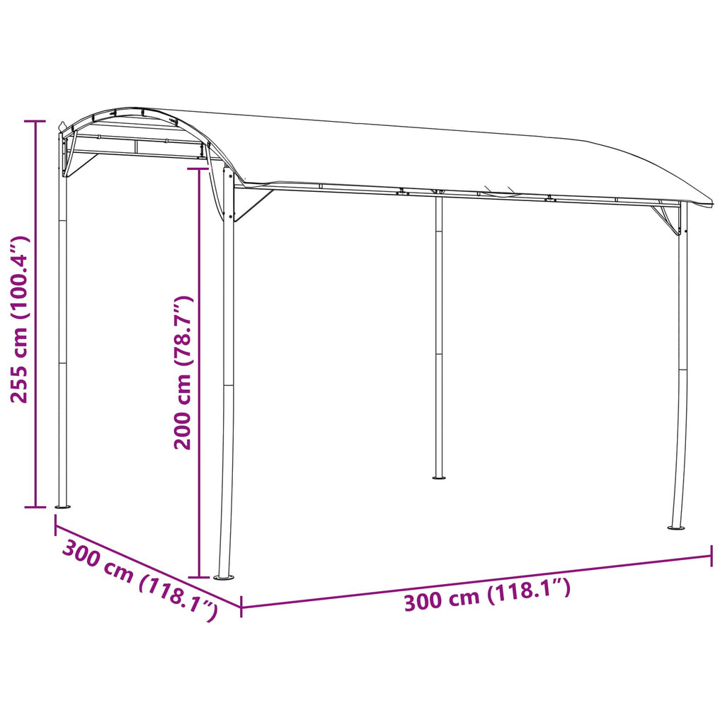 Pavillon 3 x 3 x 2,55 m Grün