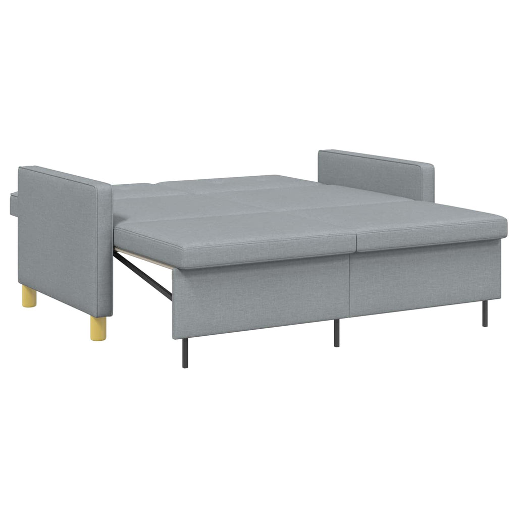 Schlafsofa Ausziehbar Hellgrün Stoff