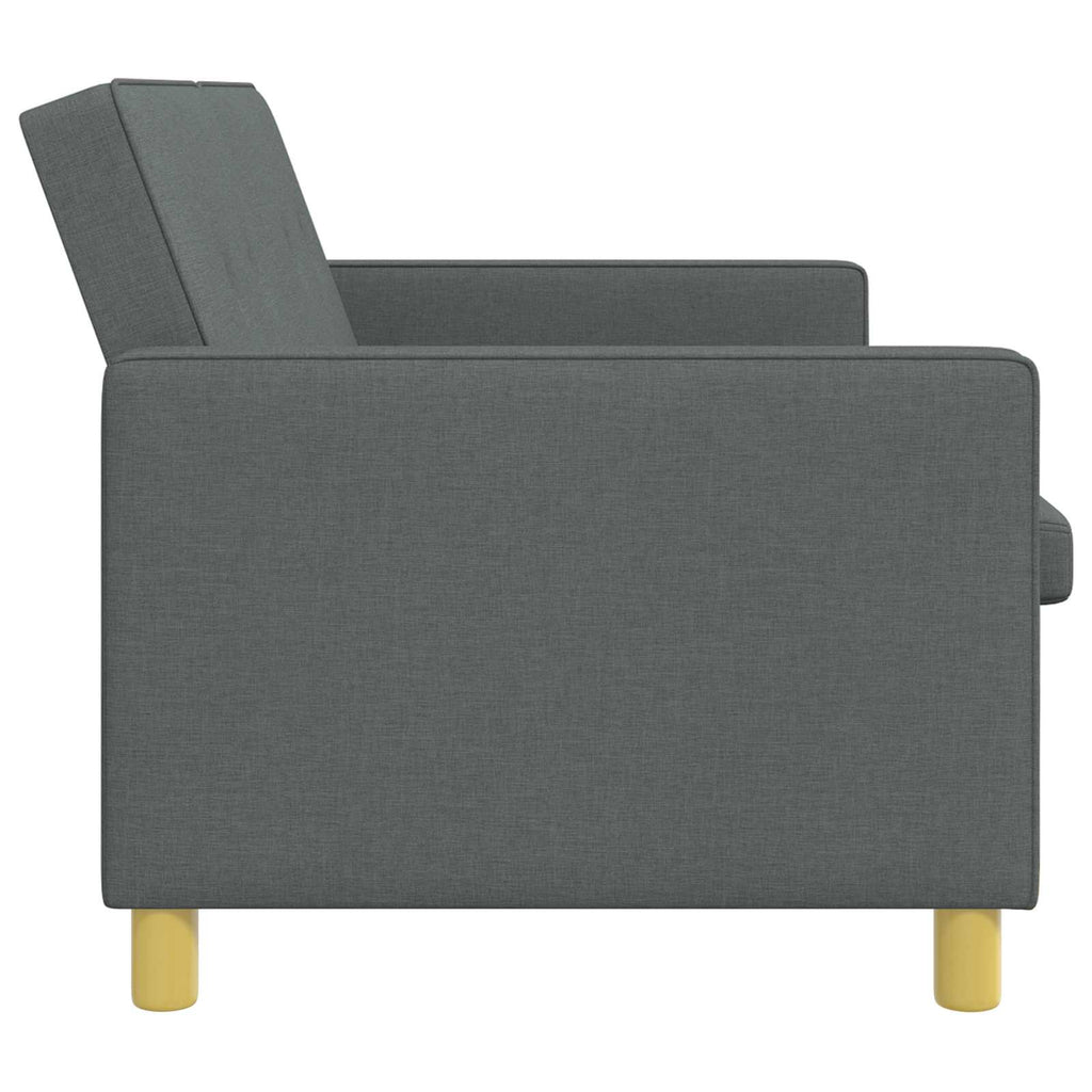Schlafsofa Ausziehbar Dunkelgrau Stoff