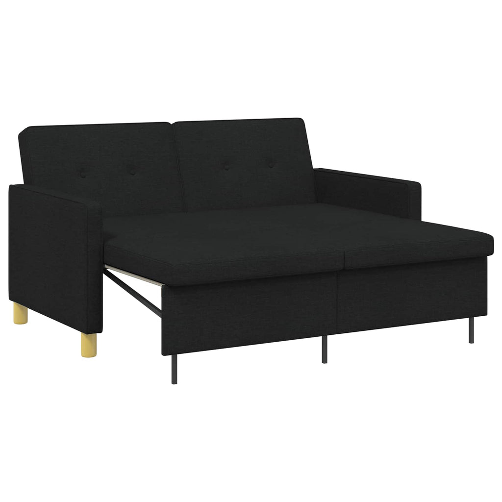 Schlafsofa Ausziehbar Schwarz Stoff