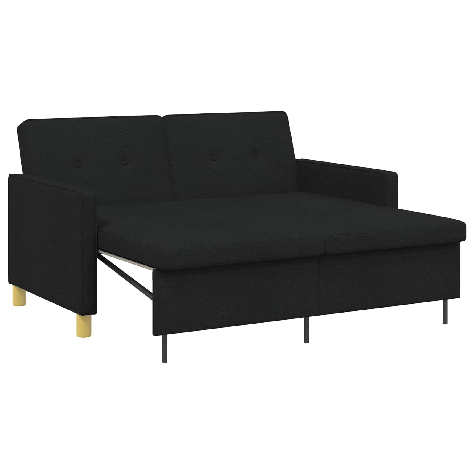 Schlafsofa Ausziehbar Schwarz Stoff
