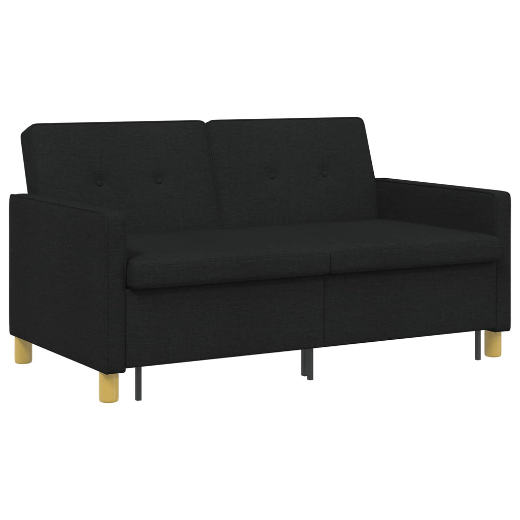 Schlafsofa Ausziehbar Schwarz Stoff