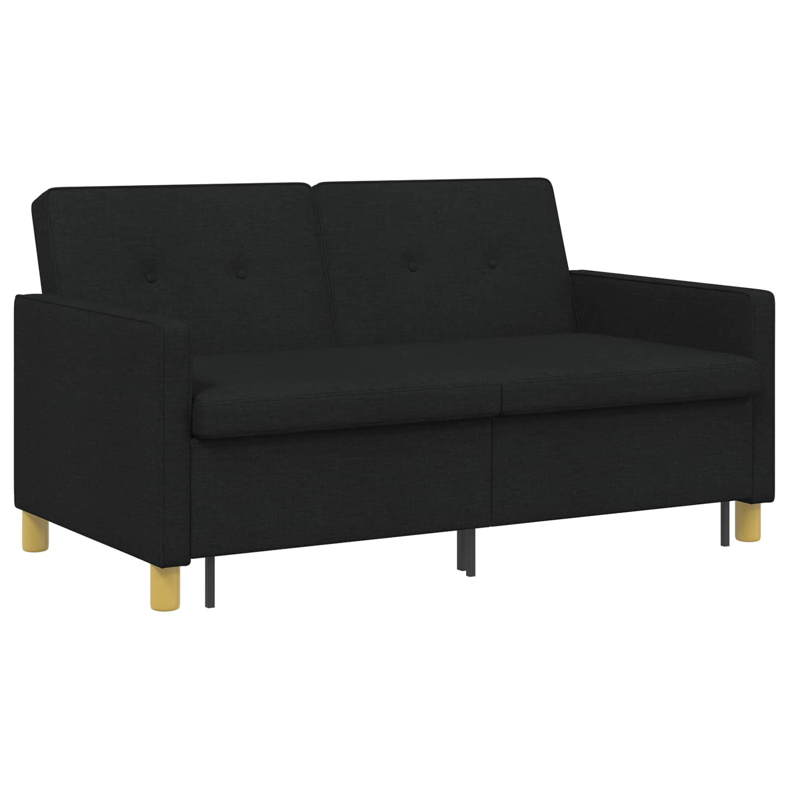 Schlafsofa Ausziehbar Schwarz Stoff