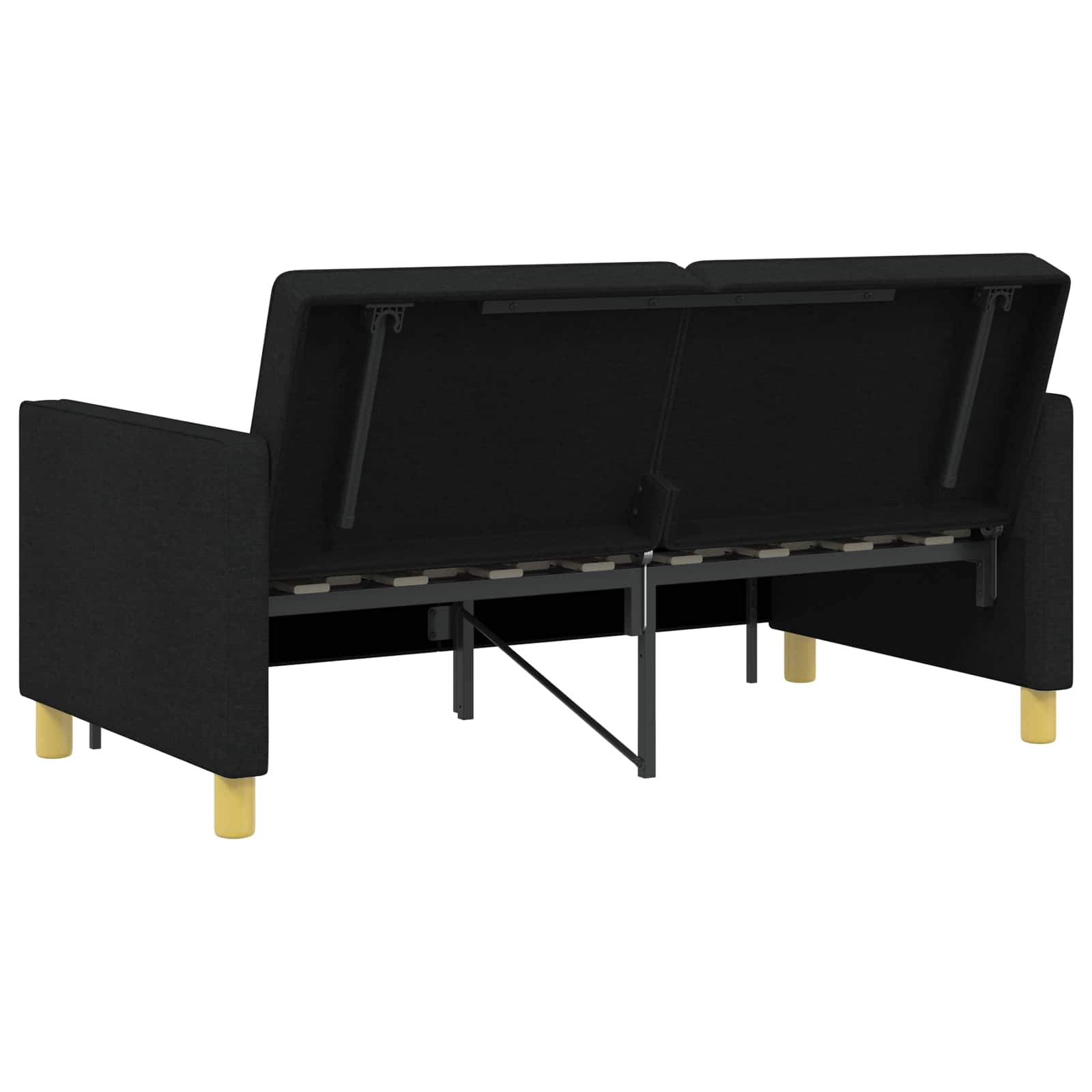 Schlafsofa Ausziehbar Schwarz Stoff