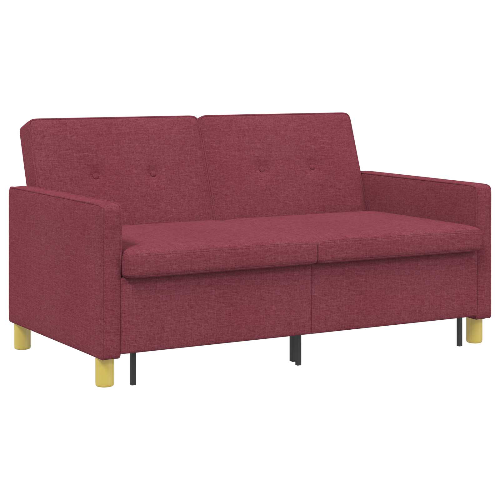 Schlafsofa Ausziehbar Weinrot Stoff