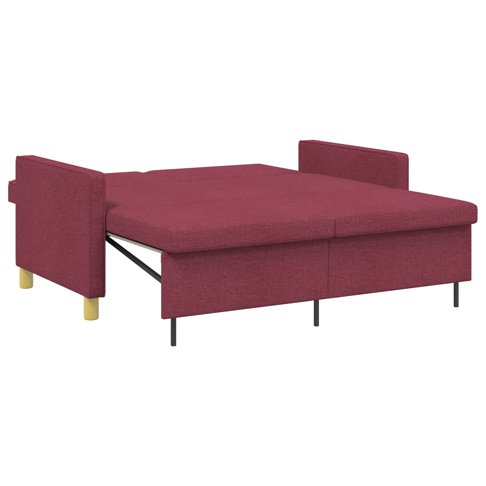 Schlafsofa Ausziehbar Weinrot Stoff