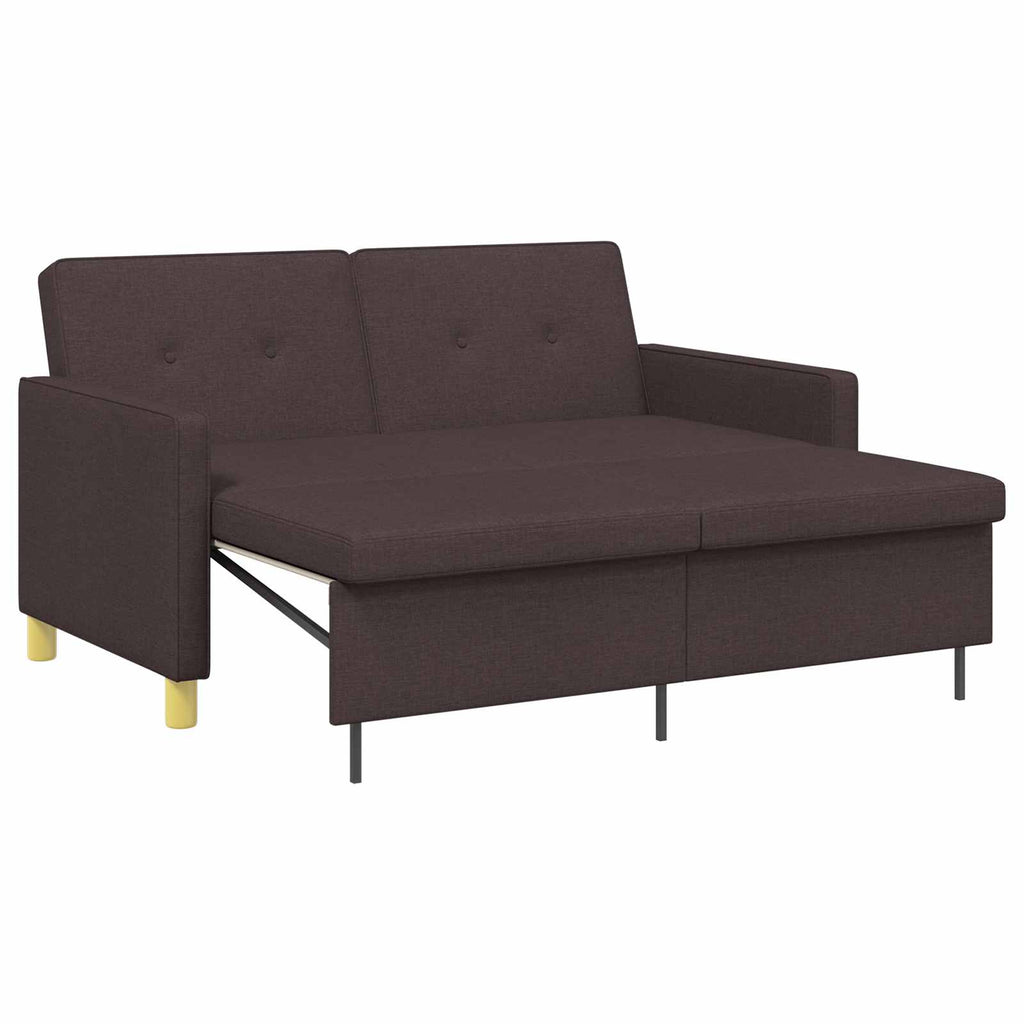 Schlafsofa Ausziehbar Dunkelbraun Stoff