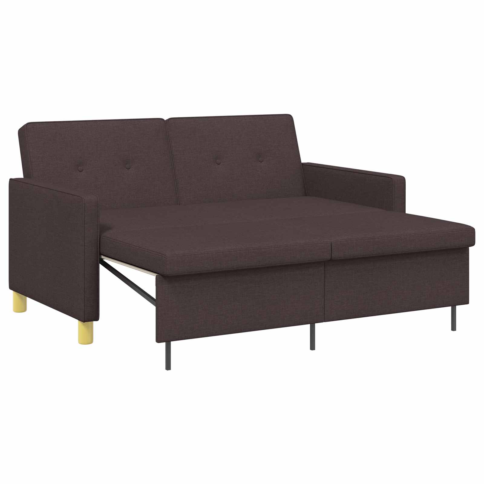 Schlafsofa Ausziehbar Dunkelbraun Stoff