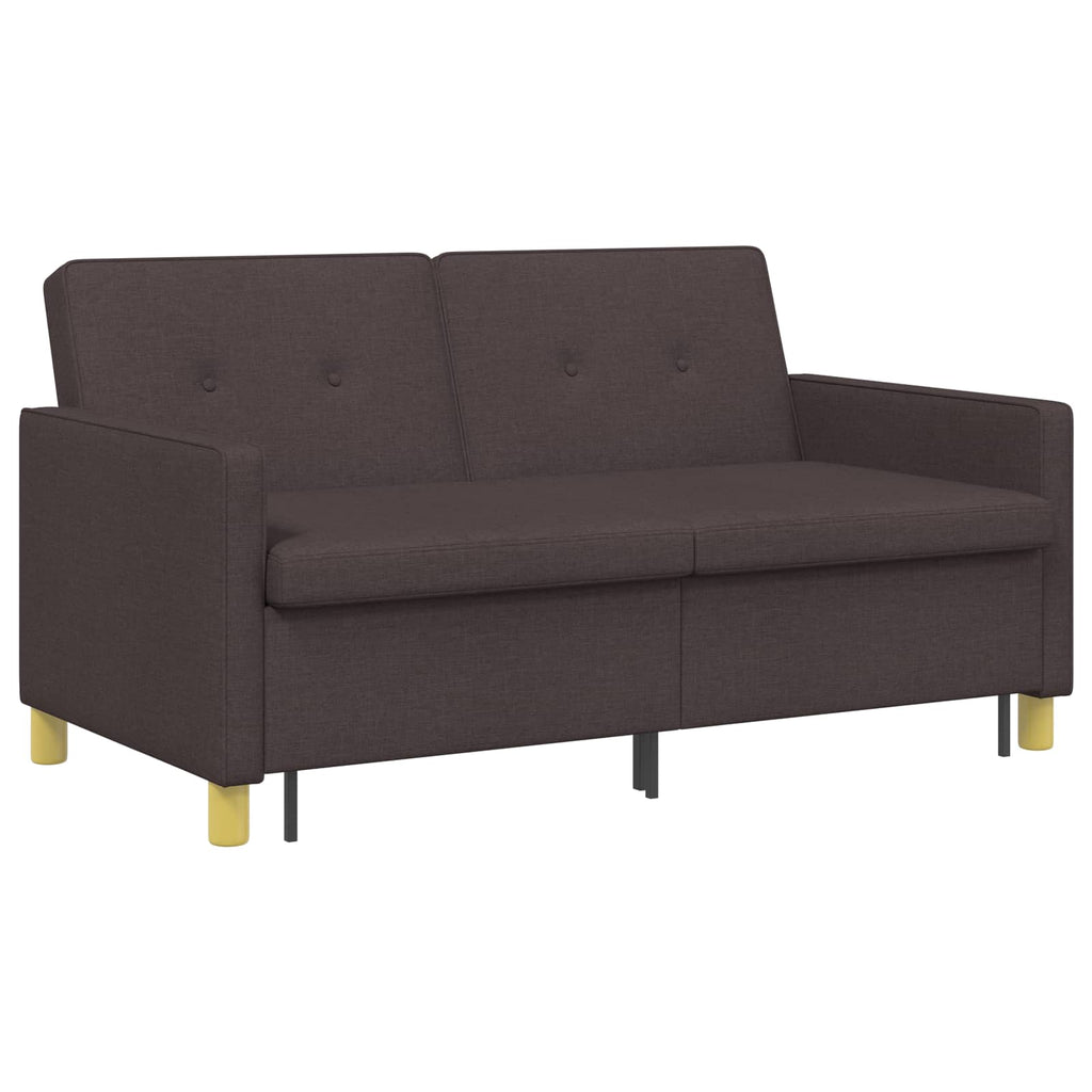 Schlafsofa Ausziehbar Dunkelbraun Stoff