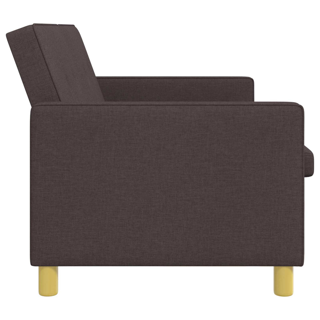 Schlafsofa Ausziehbar Dunkelbraun Stoff