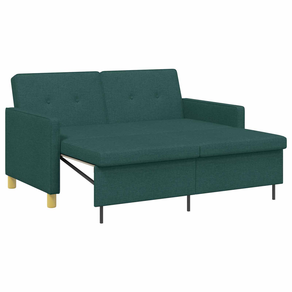 Schlafsofa Ausziehbar Dunkelgrün Stoff