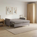 Schlafsofa Ausziehbar Taupe Stoff
