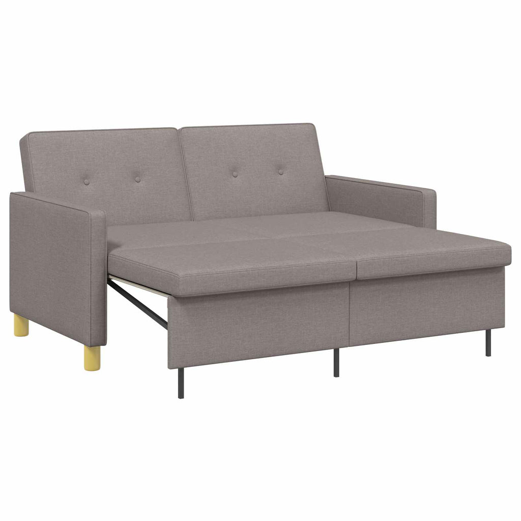 Schlafsofa Ausziehbar Taupe Stoff