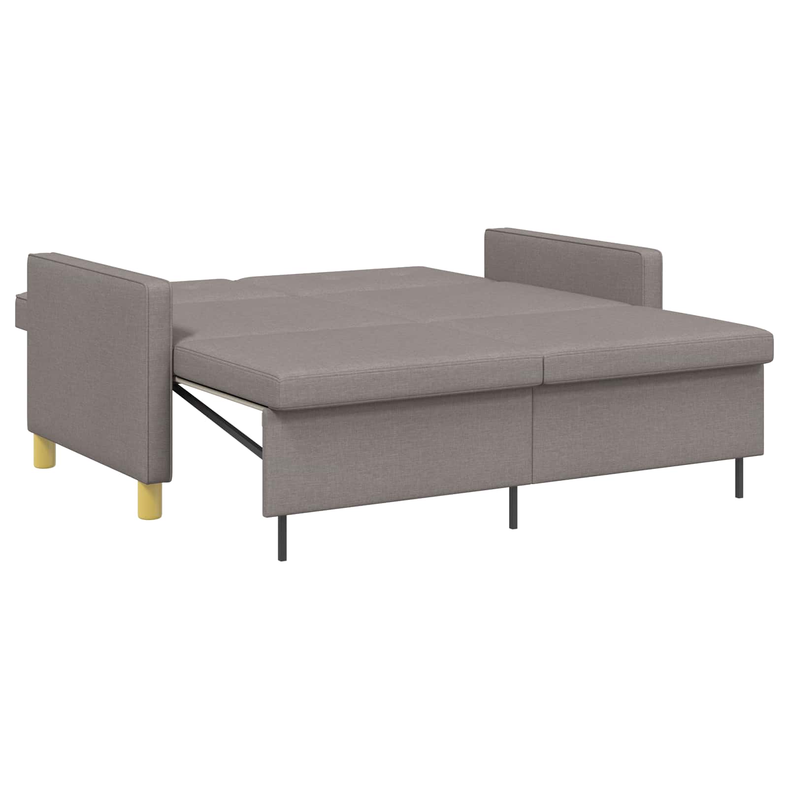 Schlafsofa Ausziehbar Taupe Stoff