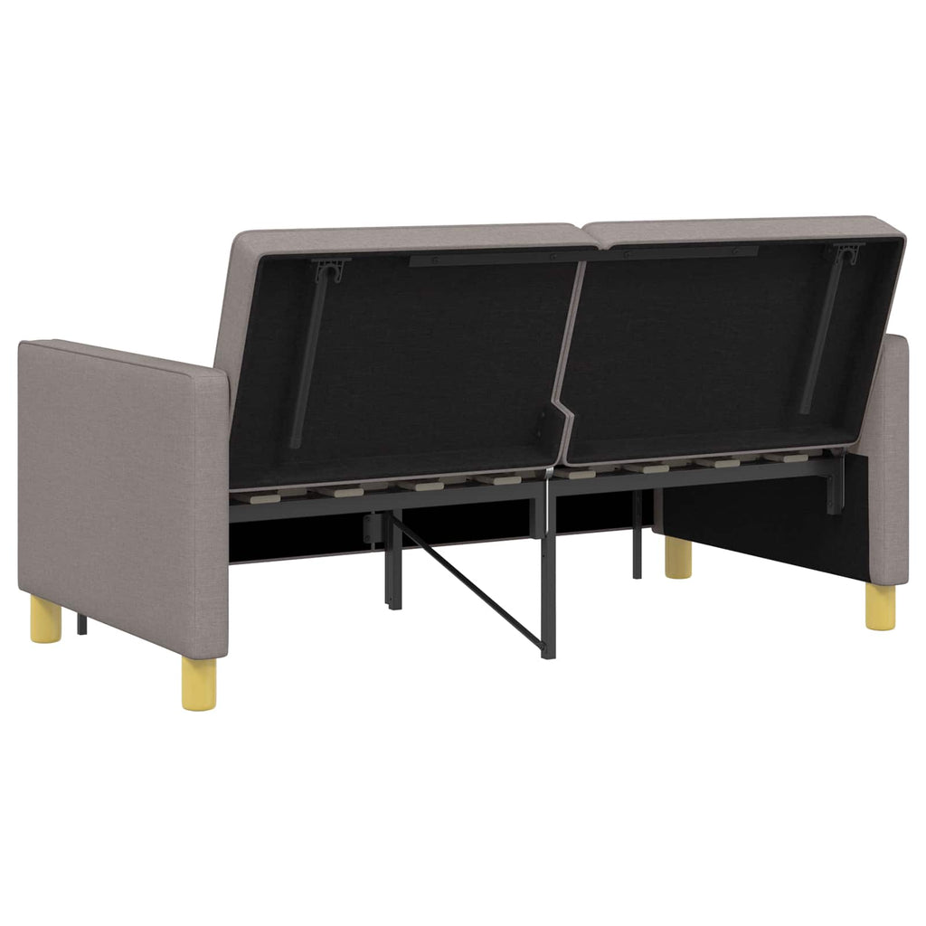 Schlafsofa Ausziehbar Taupe Stoff