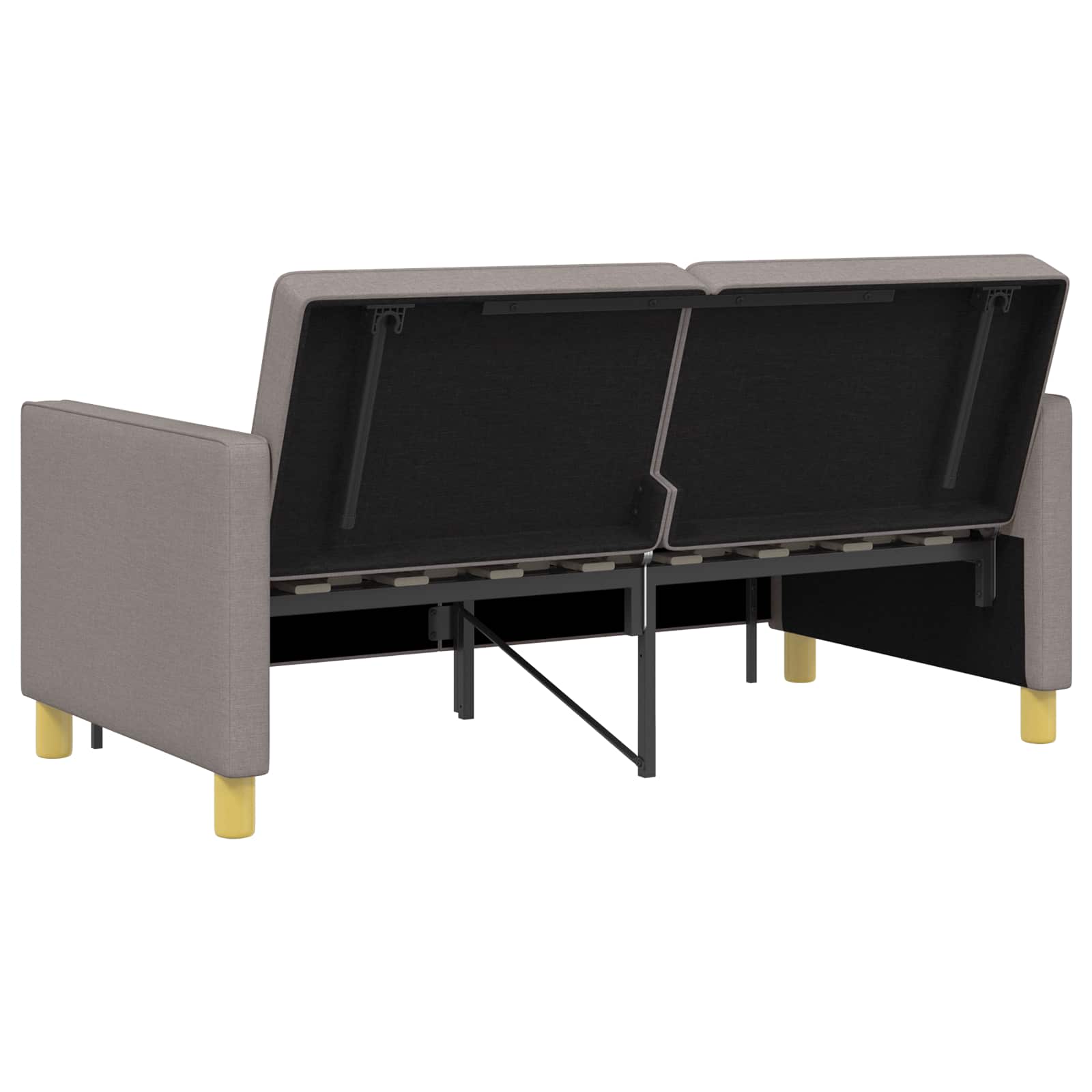 Schlafsofa Ausziehbar Taupe Stoff