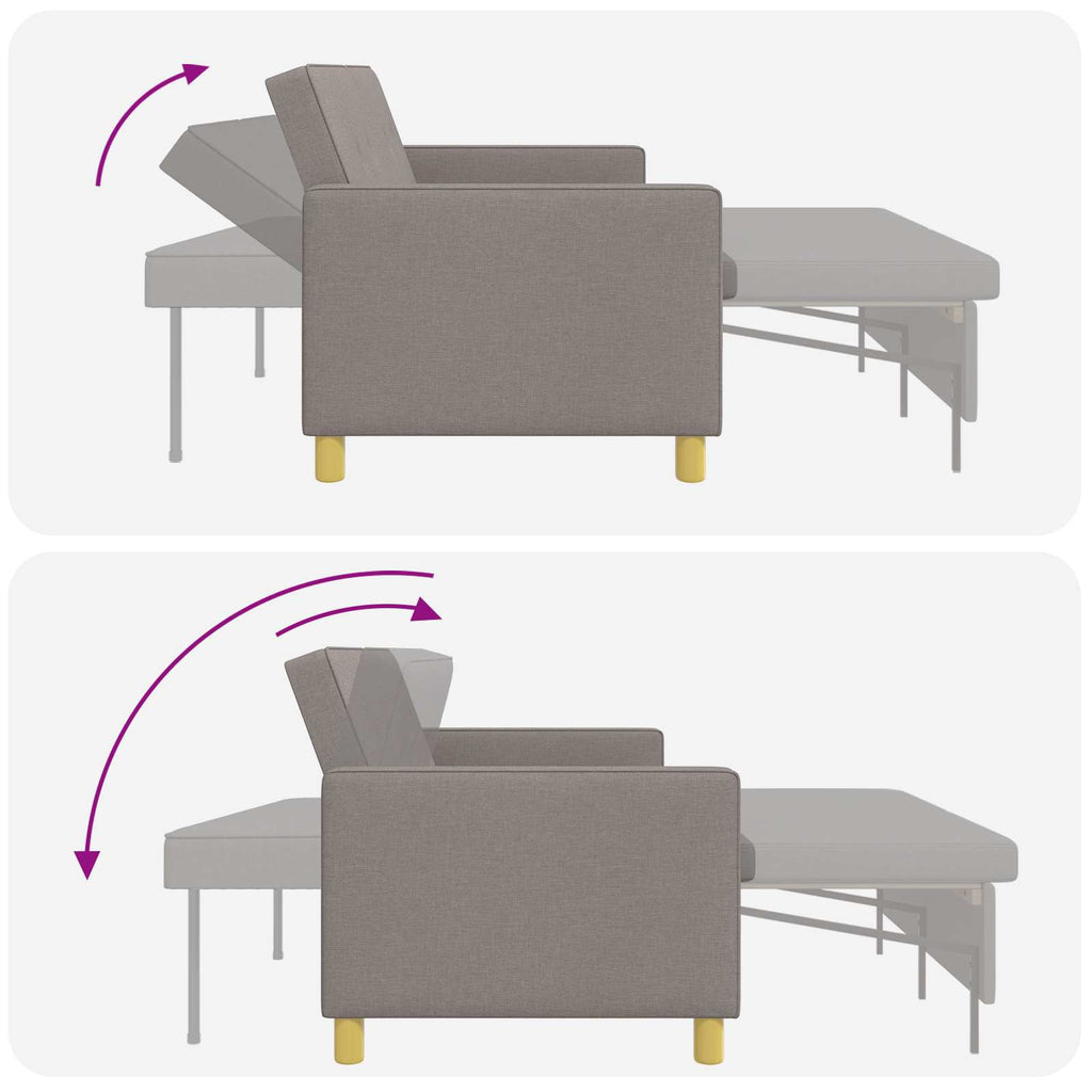 Schlafsofa Ausziehbar Taupe Stoff