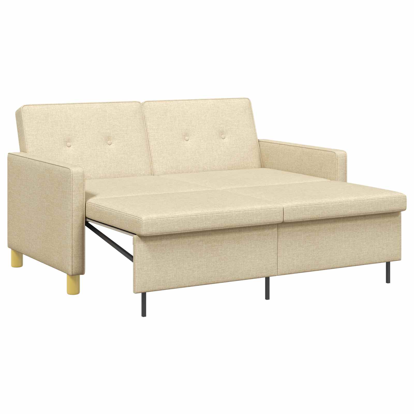 Schlafsofa Ausziehbar Creme Stoff