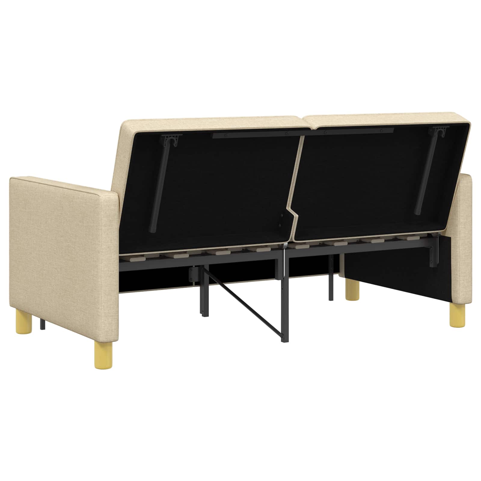 Schlafsofa Ausziehbar Creme Stoff