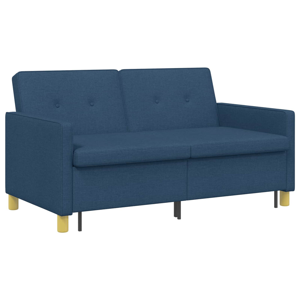 Schlafsofa Ausziehbar Blau Stoff