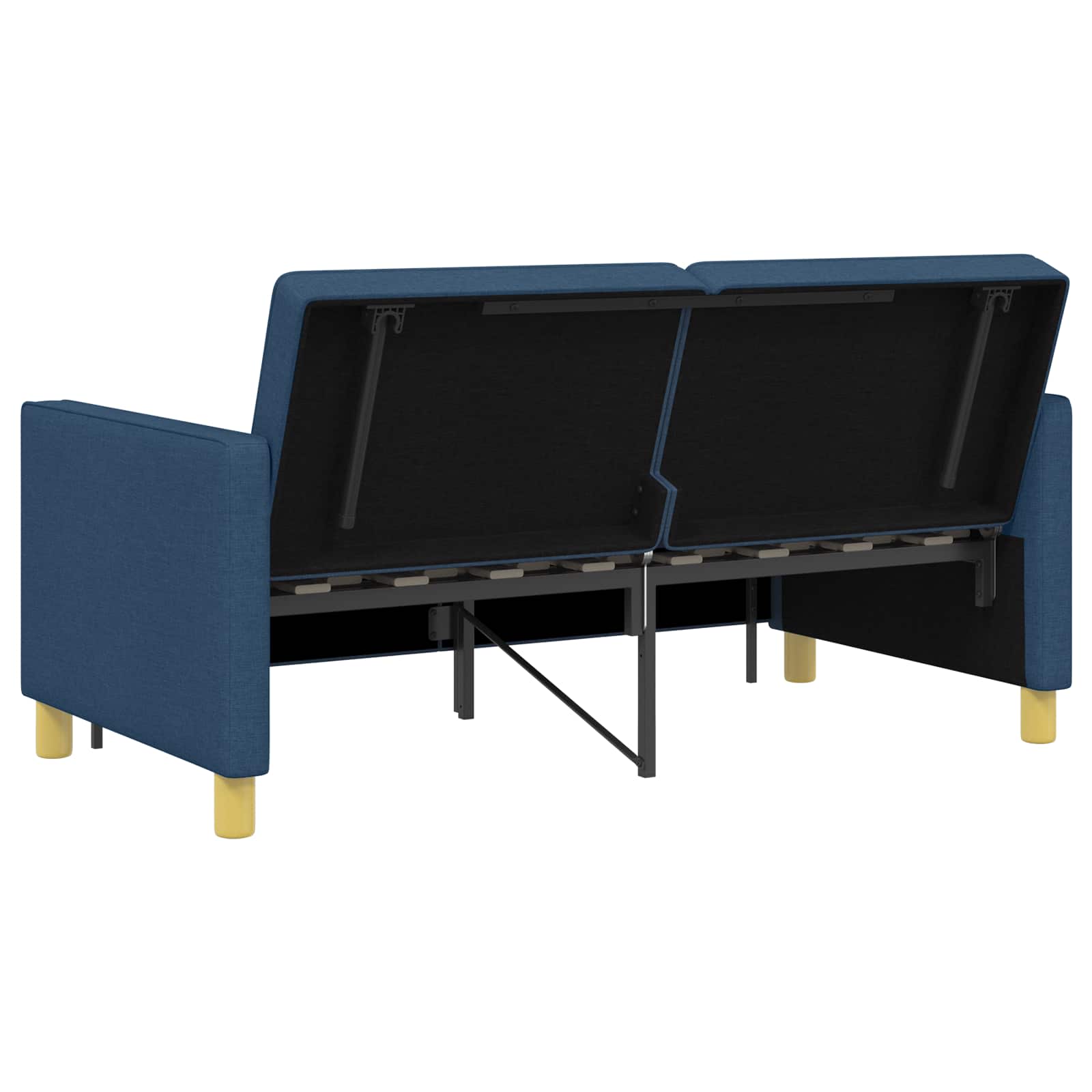 Schlafsofa Ausziehbar Blau Stoff