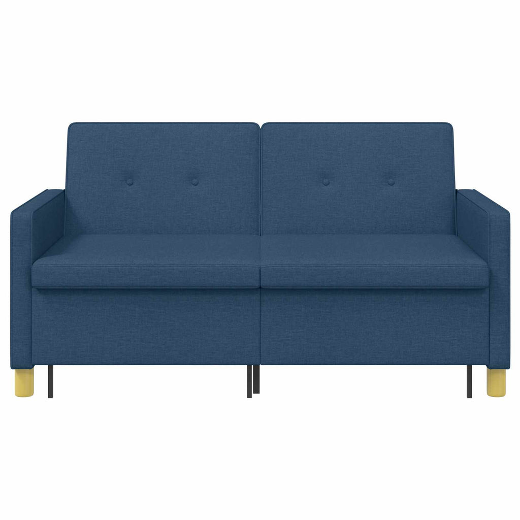 Schlafsofa Ausziehbar Blau Stoff