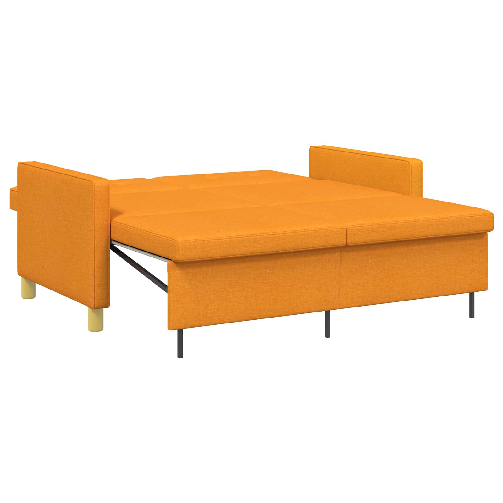 Schlafsofa Ausziehbar Dunkelgelb Stoff
