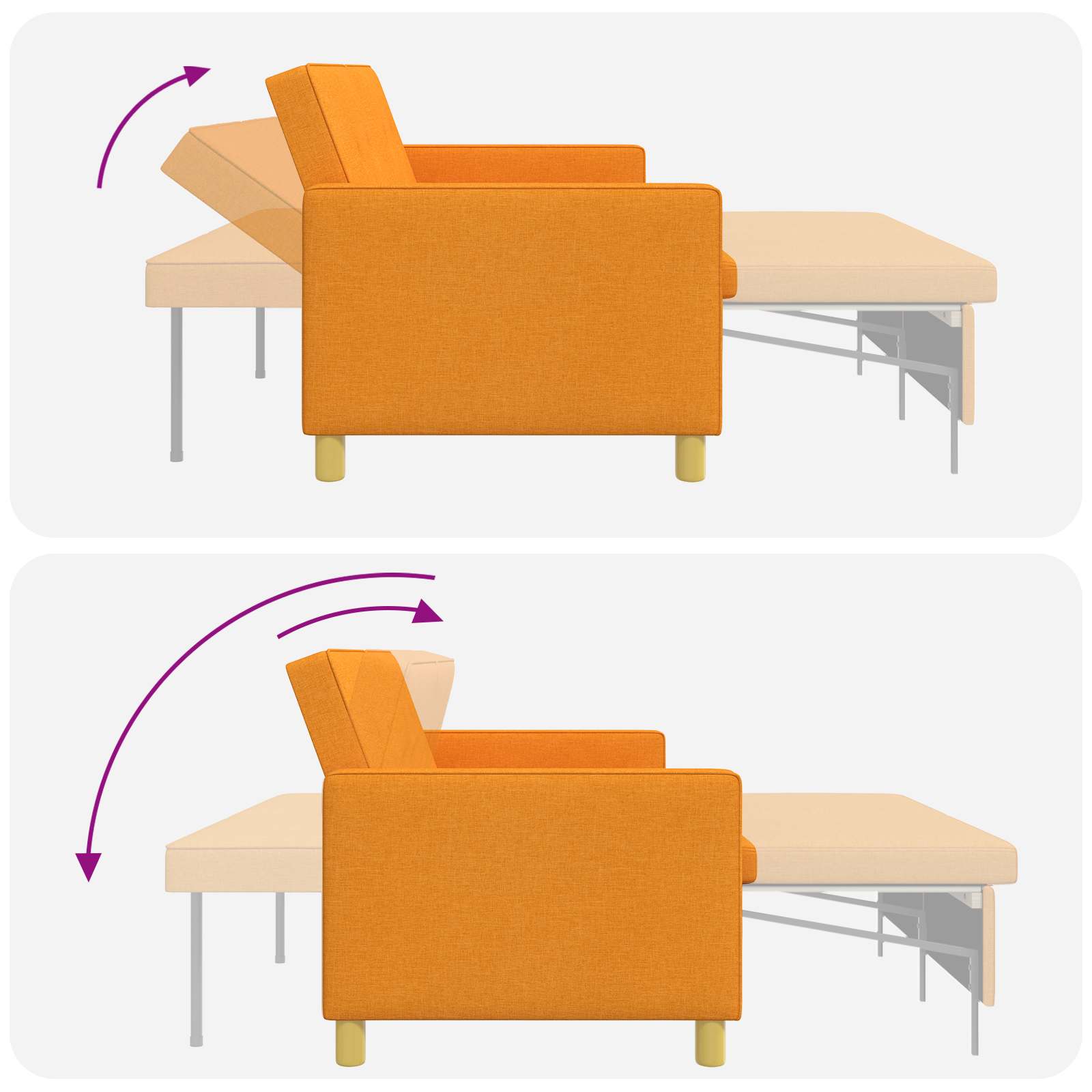 Schlafsofa Ausziehbar Dunkelgelb Stoff