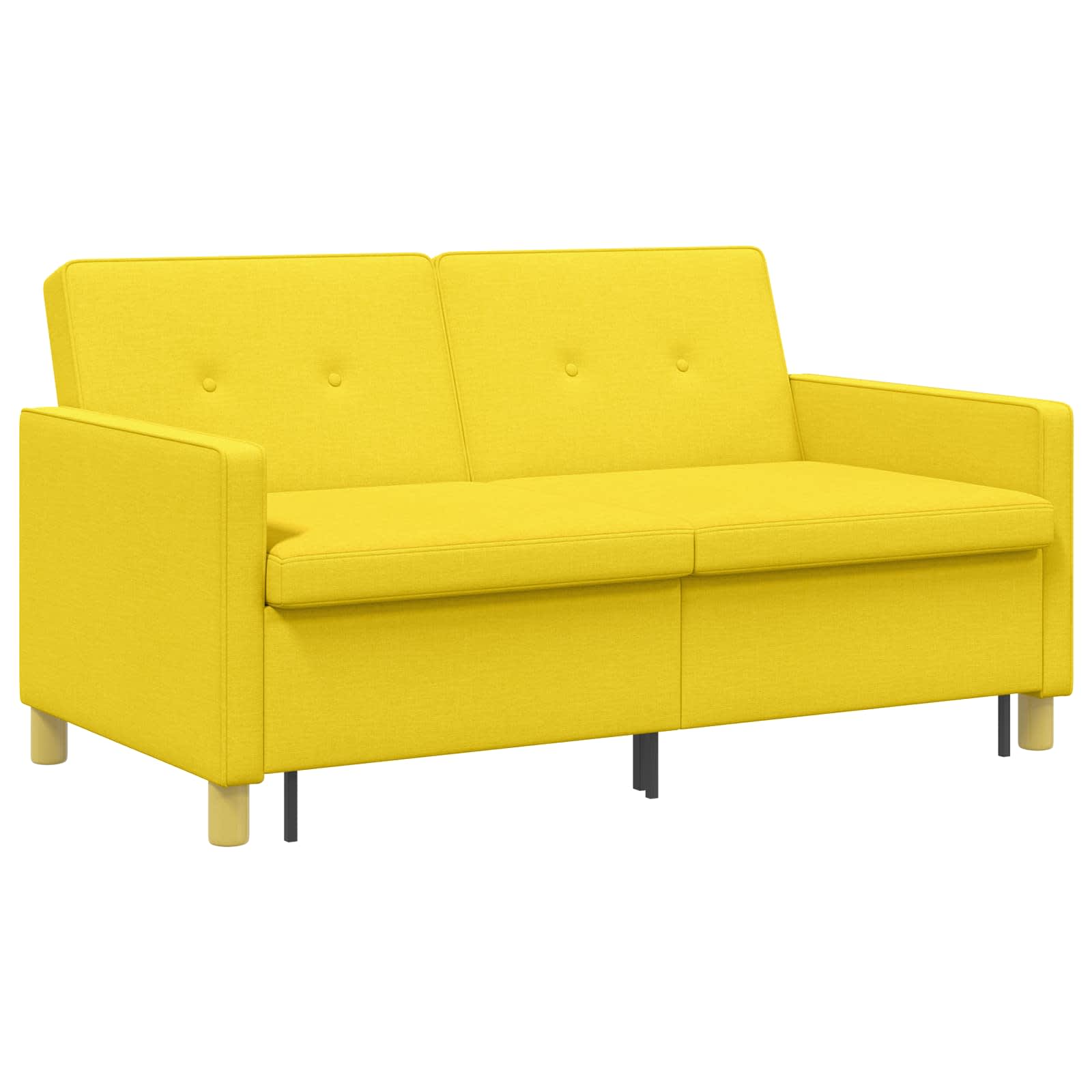 Schlafsofa Ausziehbar Helles Gelb Stoff