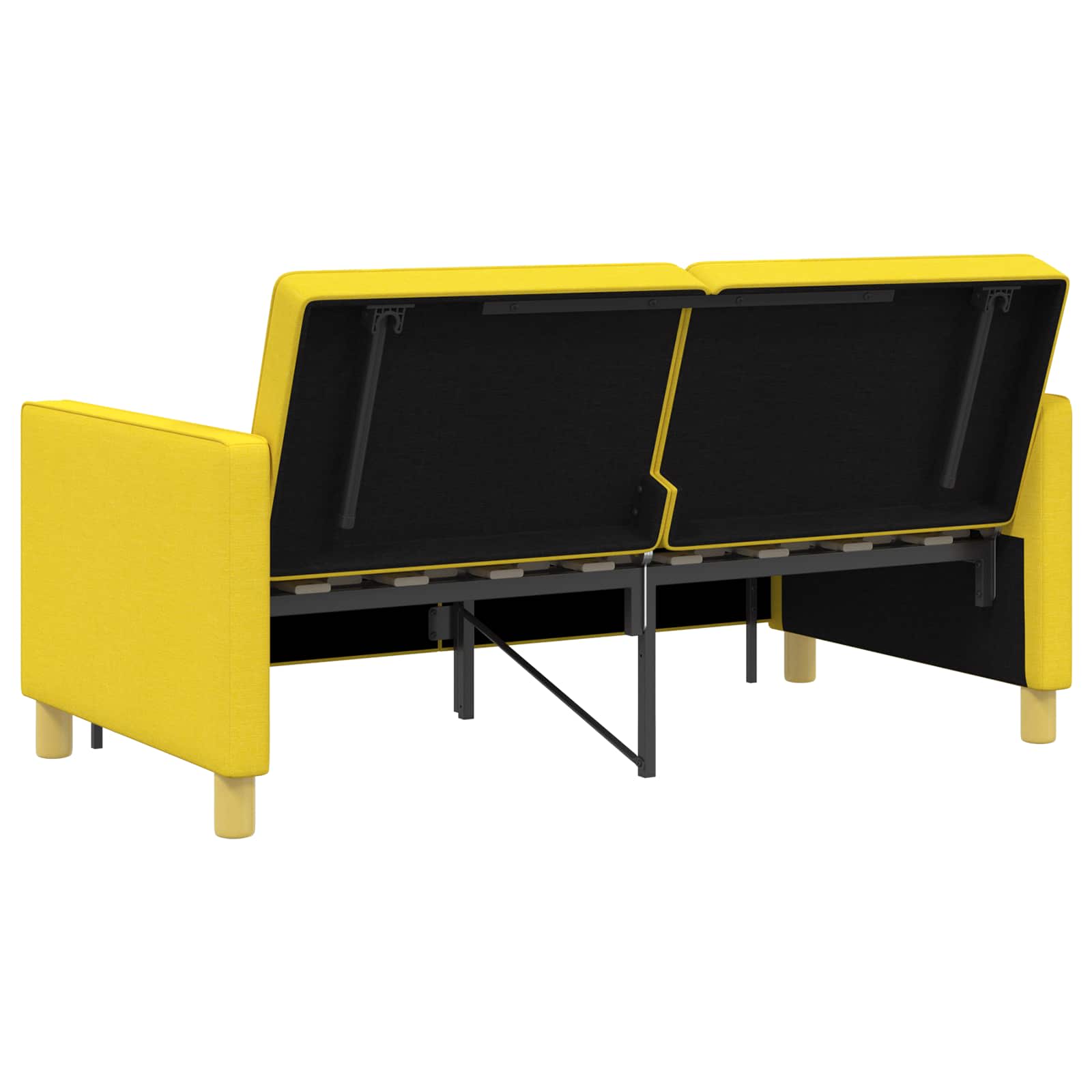 Schlafsofa Ausziehbar Helles Gelb Stoff
